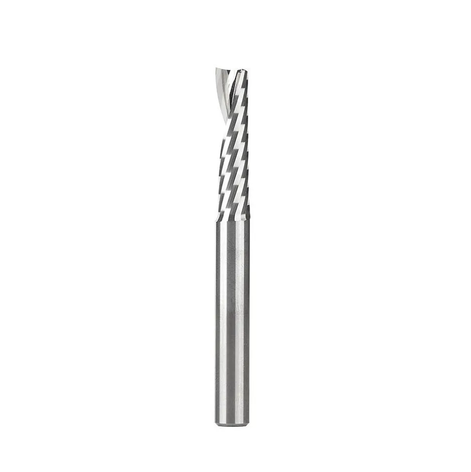 Spiral Router Bit: 1/4" Dia, 1" LOC, 1/4" Shank Dia, 1 Flute, Upcut