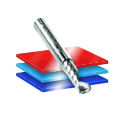 Spiral Router Bit: 1/4" Dia, 1" LOC, 1/4" Shank Dia, 1 Flute, Upcut