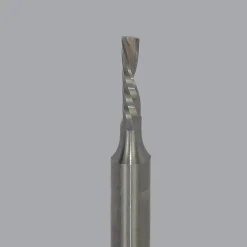 Spiral Router Bit: 1/8" Dia, 1/2" LOC, 1/4" Shank Dia, 1 Flute, Downcut