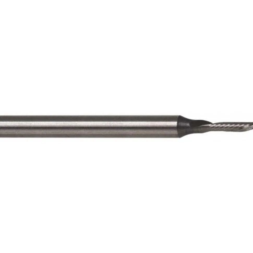 Spiral Router Bit: 1/8" Dia, 1/4" LOC, 1/4" Shank Dia, 1 Flute, Downcut