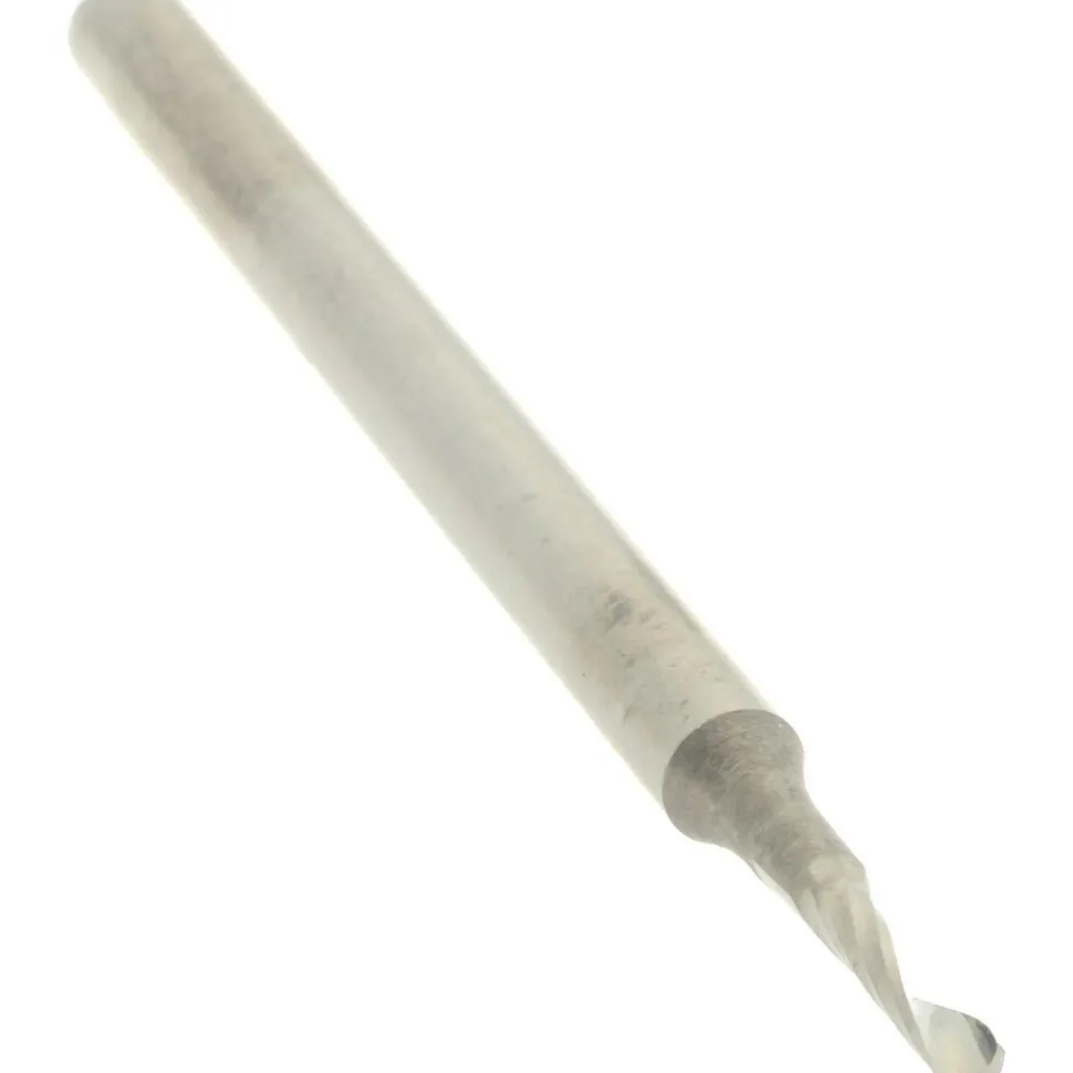 Spiral Router Bit: 1/16" Dia, 1/4" LOC, 1/8" Shank Dia, 1 Flute, Upcut