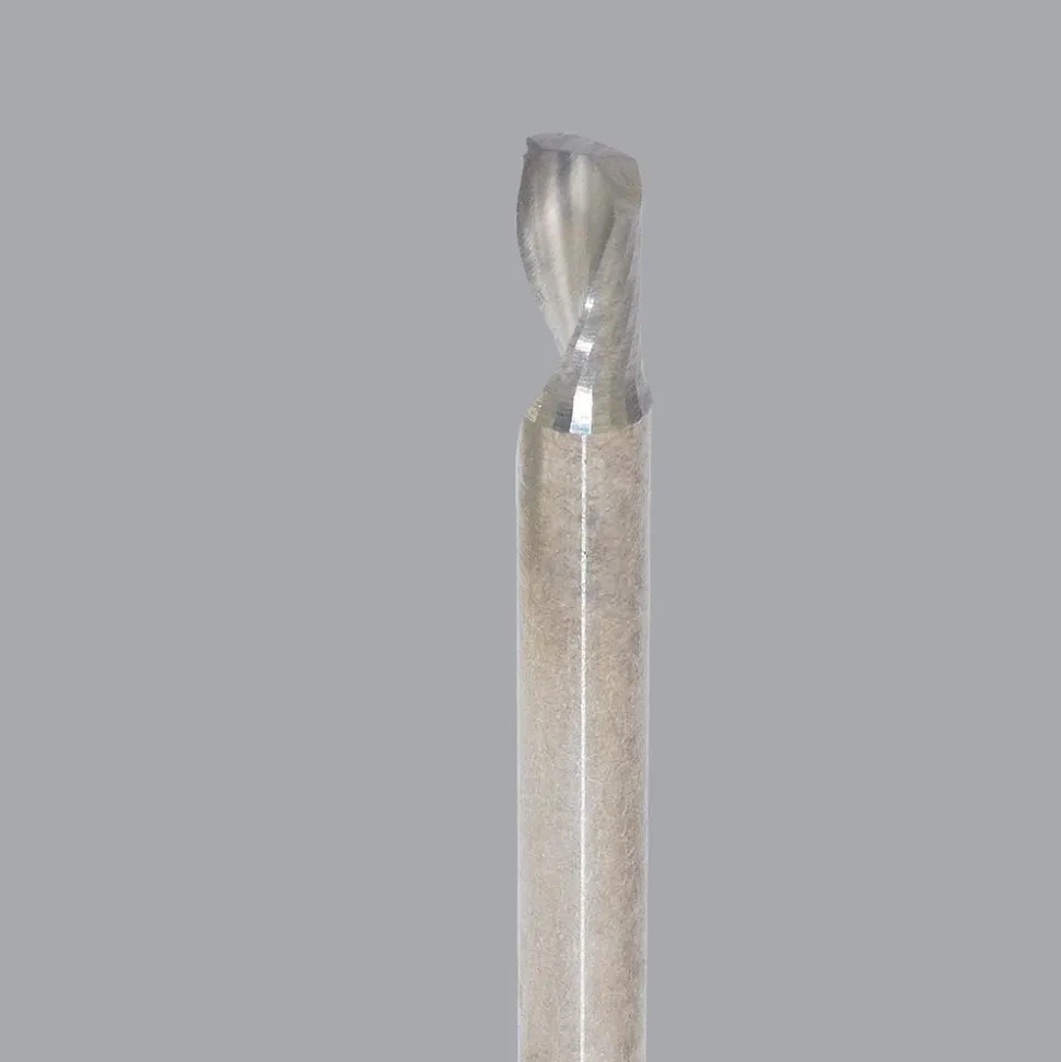 Spiral Router Bit: 1/8" Dia, 1/4" LOC, 1/8" Shank Dia, 1 Flute, Upcut