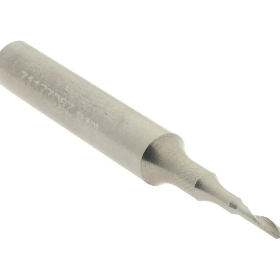 Spiral Router Bit: 1/16" Dia, 1/4" LOC, 1/4" Shank Dia, 1 Flute, Upcut