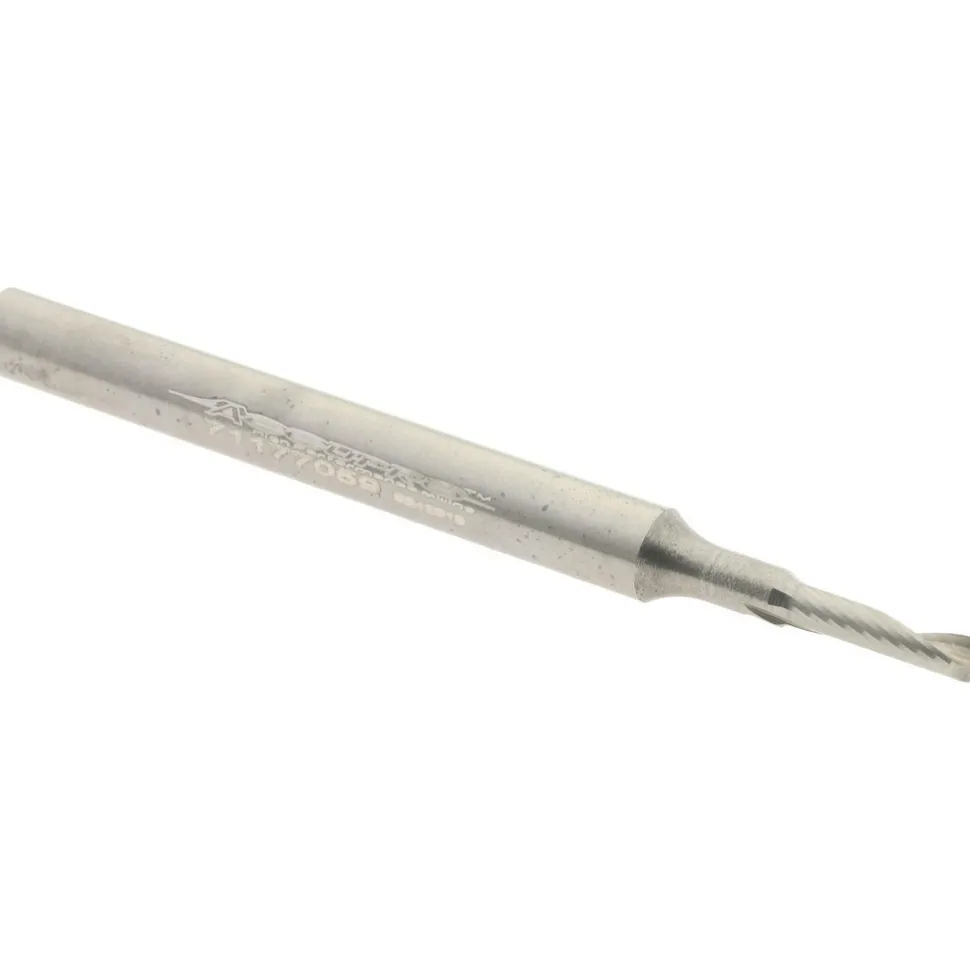 Spiral Router Bit: 1/16" Dia, 1/4" LOC, 1/8" Shank Dia, 1 Flute, Upcut