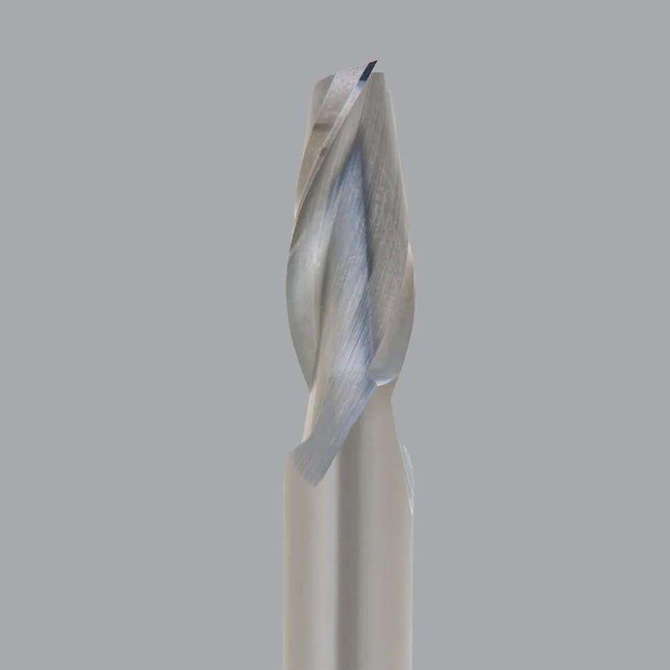Spiral Router Bit: 1/4" Dia, 7/8" LOC, 1/4" Shank Dia, 2 Flute, Upcut
