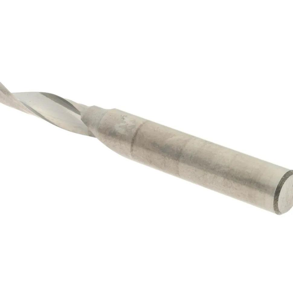 Spiral Router Bit: 3/16" Dia, 5/8" LOC, 1/4" Shank Dia, 1 Flute, Upcut