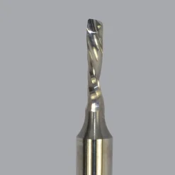 Spiral Router Bit: 1/8" Dia, 1/2" LOC, 1/4" Shank Dia, 1 Flute, Downcut