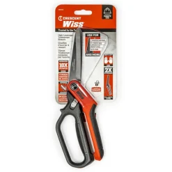 Spring Loaded Tradesman Shears: 11" OAL, 4" LOC, Titanium Blades