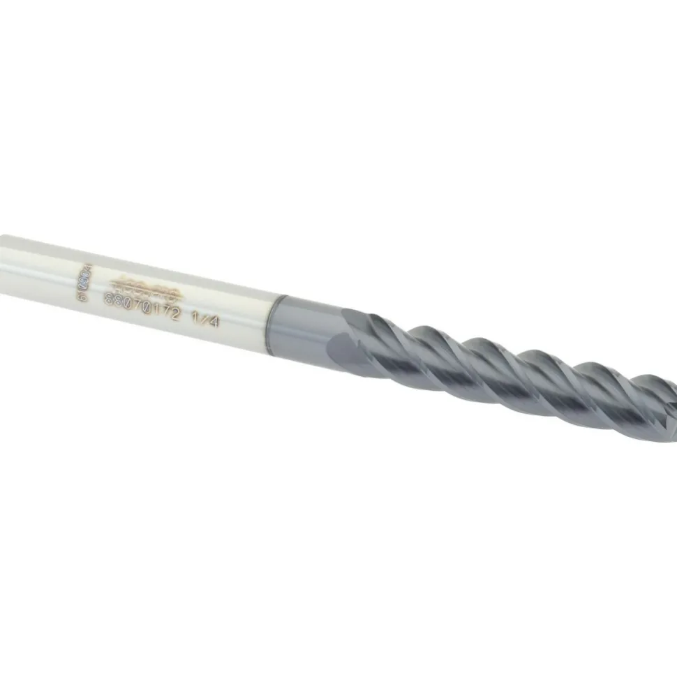 Square End Mill: 1/4" Dia, 1-1/4" LOC