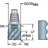 Square End Mill Heads: Mill Diameter (Decimal Inch): 0.7500; Length of Cut (mm): 10.50