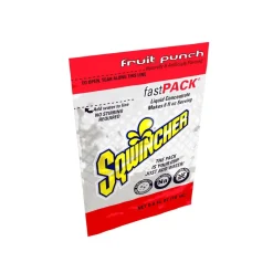 Sqwincher Sports Drink: 0.6 oz Packet, Fruit Punch, Liquid Concentrate, Yields 6.00 oz