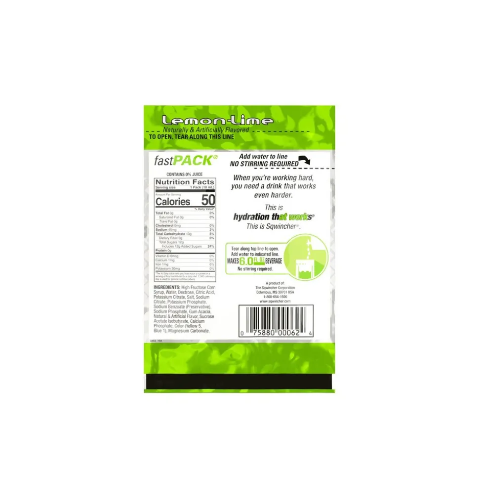 Sqwincher Sports Drink: 0.6 oz Packet, Lemon-Lime, Liquid Concentrate, Yields 6.00 oz