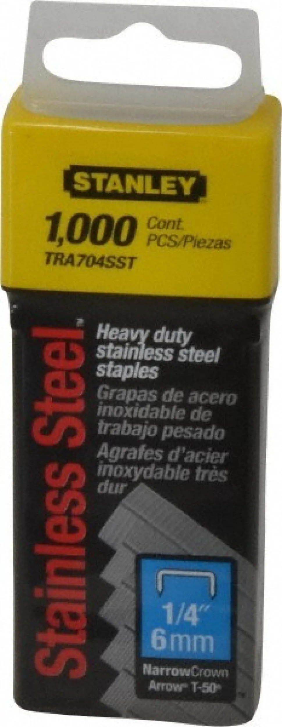 Stainless Steel Narrow Crown Staple: 1/4" Leg Length