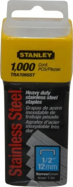 Stainless Steel Narrow Crown Staple: 1/2" Leg Length