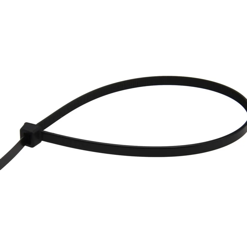 Standard Cable Tie: 11.1" Long, Black, Nylon