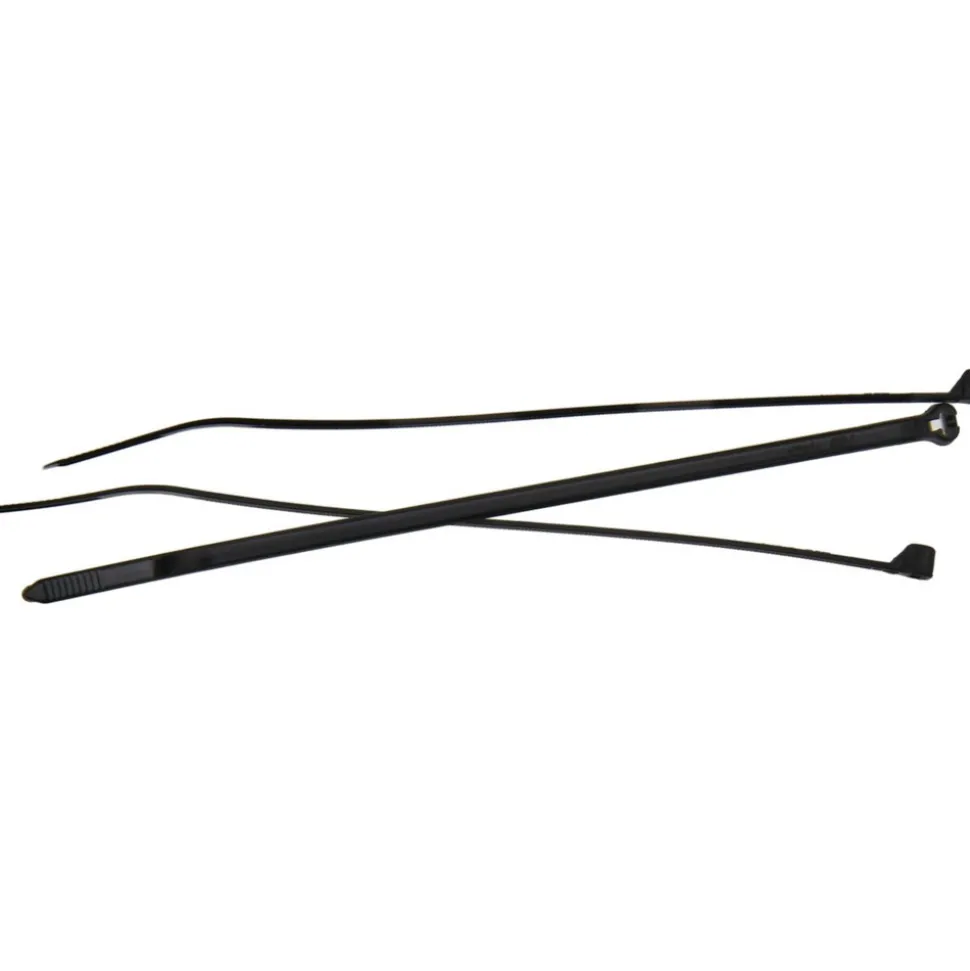 Standard Cable Tie: 5-1/2" Long, Black, Nylon