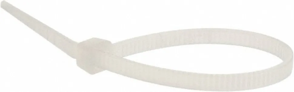 Standard Cable Tie: 4" Long, Natural, Nylon