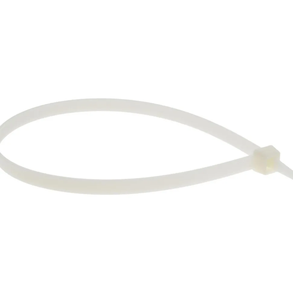 Standard Cable Tie: 14-1/2" Long, Natural, Nylon