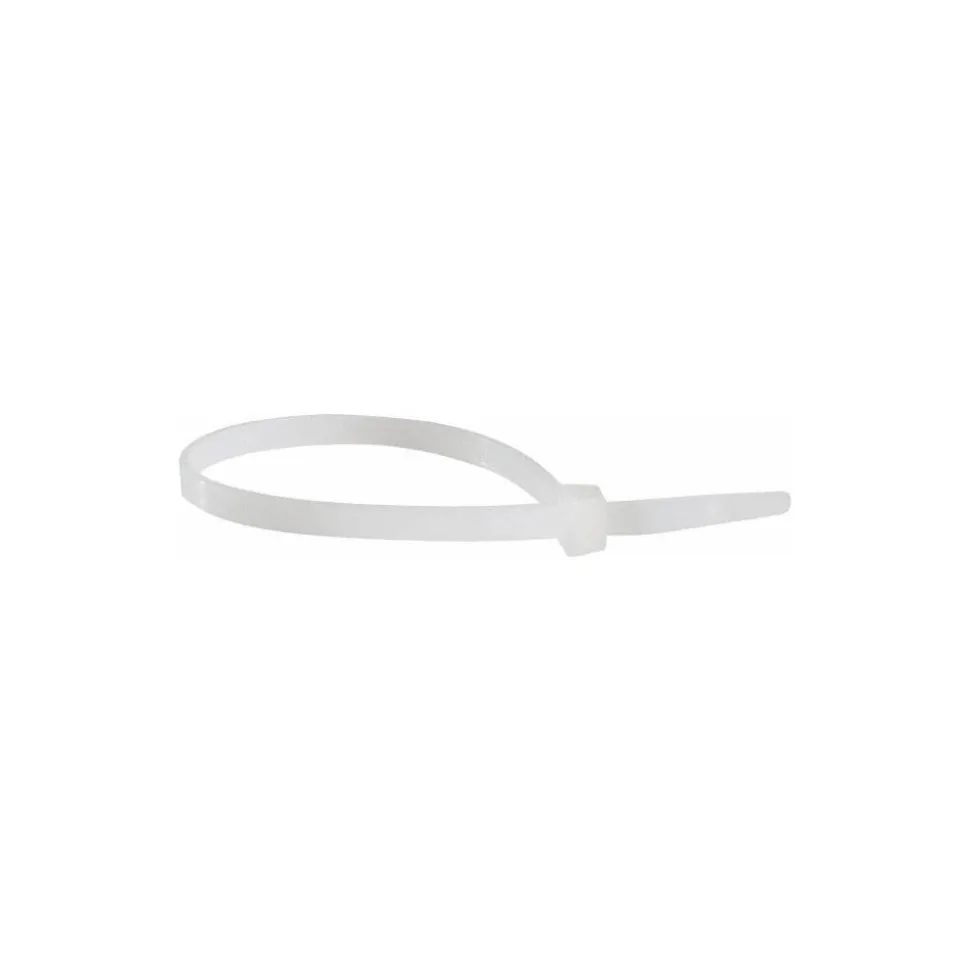 Standard Cable Tie: 7.562" Long, Natural, Nylon