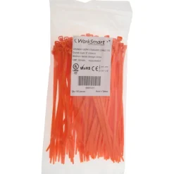 Standard Cable Tie: 8" Long, Orange, Nylon