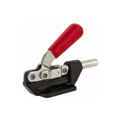 Standard Straight Line Action Clamp: 600 lb Load Capacity, 1.25" Plunger Travel, Flanged Base, Carbon Steel