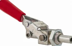 Standard Straight Line Action Clamp: 300 lb Load Capacity, 1.5" Plunger Travel, Mounting Plate Base, Carbon Steel