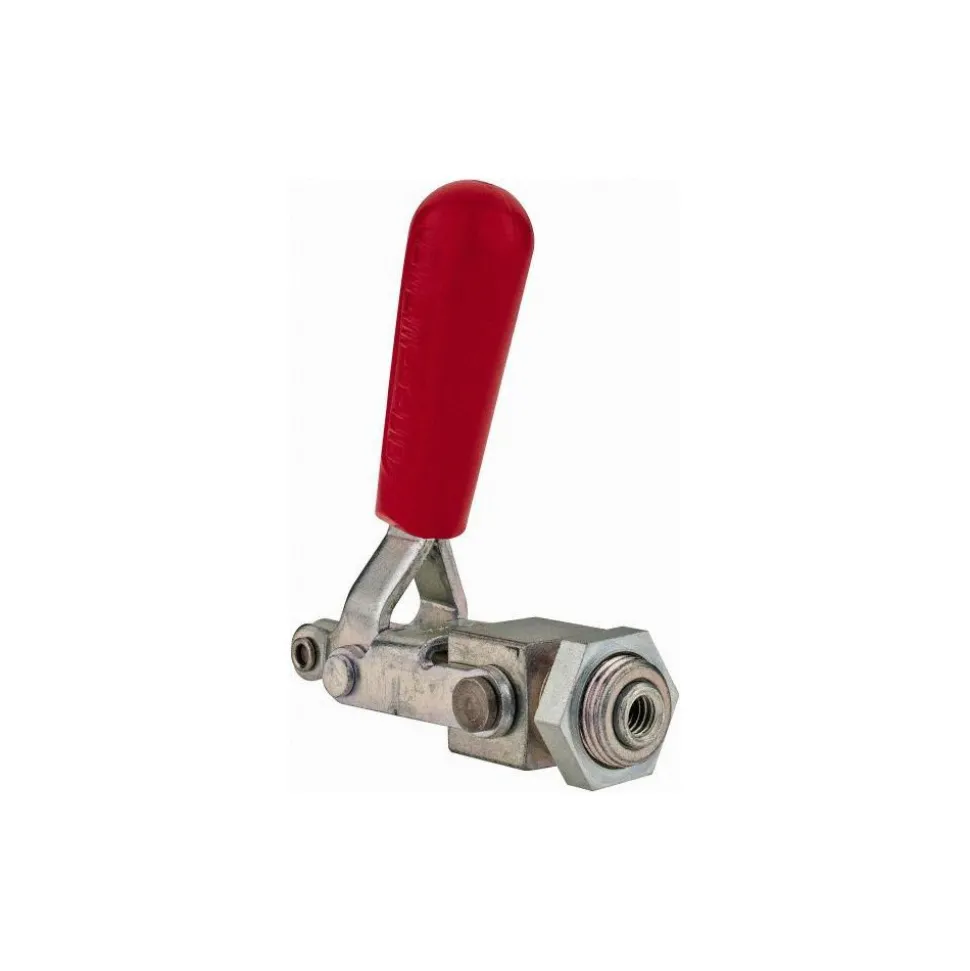 Standard Straight Line Action Clamp: 300 lb Load Capacity, 1.5" Plunger Travel, Mounting Plate Base, Carbon Steel