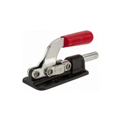 Standard Straight Line Action Clamp: 2,500 lb Load Capacity, 2" Plunger Travel, Flanged Base, Carbon Steel
