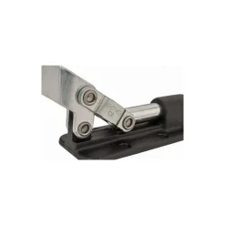 Standard Straight Line Action Clamp: 2,500 lb Load Capacity, 2" Plunger Travel, Flanged Base, Carbon Steel
