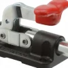 Standard Straight Line Action Clamp: 560 lb Load Capacity, 0.7" Plunger Travel, Flanged Base, Carbon Steel