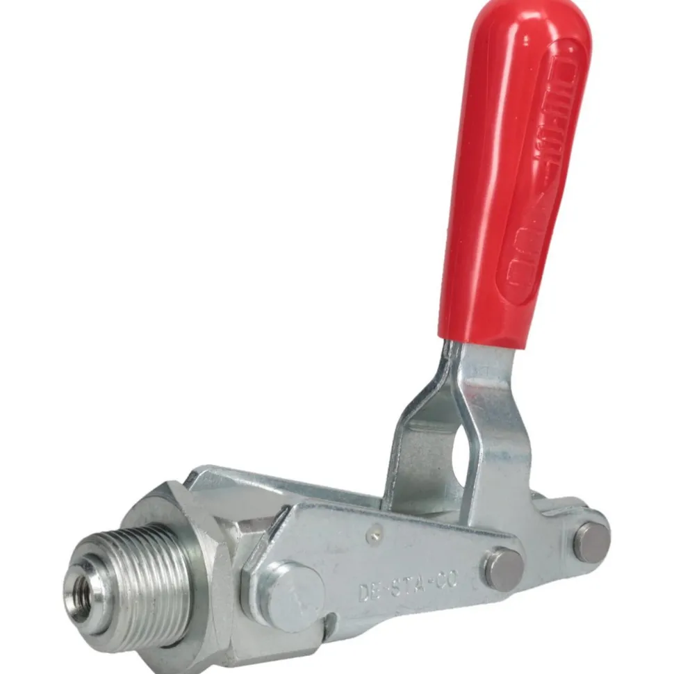 Standard Straight Line Action Clamp: 700 lb Load Capacity, 2.63" Plunger Travel, Mounting Plate Base, Carbon Steel