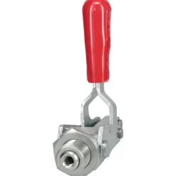Standard Straight Line Action Clamp: 700 lb Load Capacity, 2.63" Plunger Travel, Mounting Plate Base, Carbon Steel