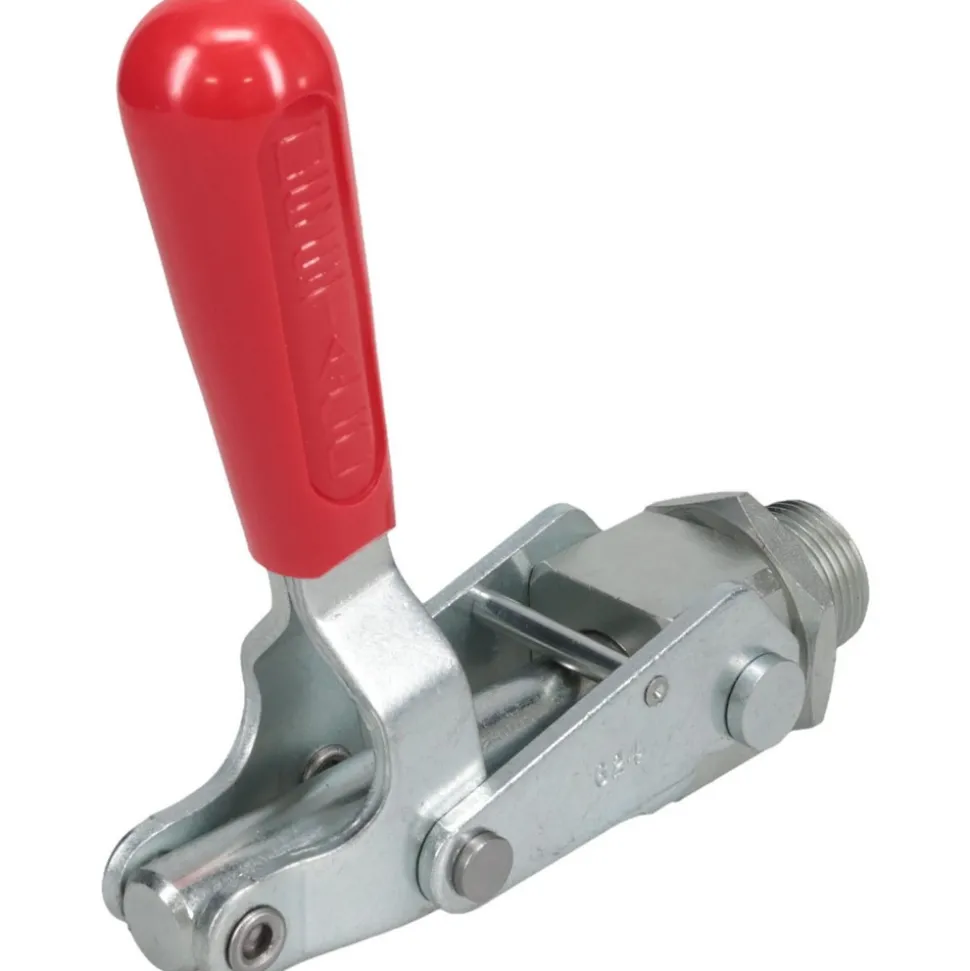 Standard Straight Line Action Clamp: 700 lb Load Capacity, 2.63" Plunger Travel, Mounting Plate Base, Carbon Steel