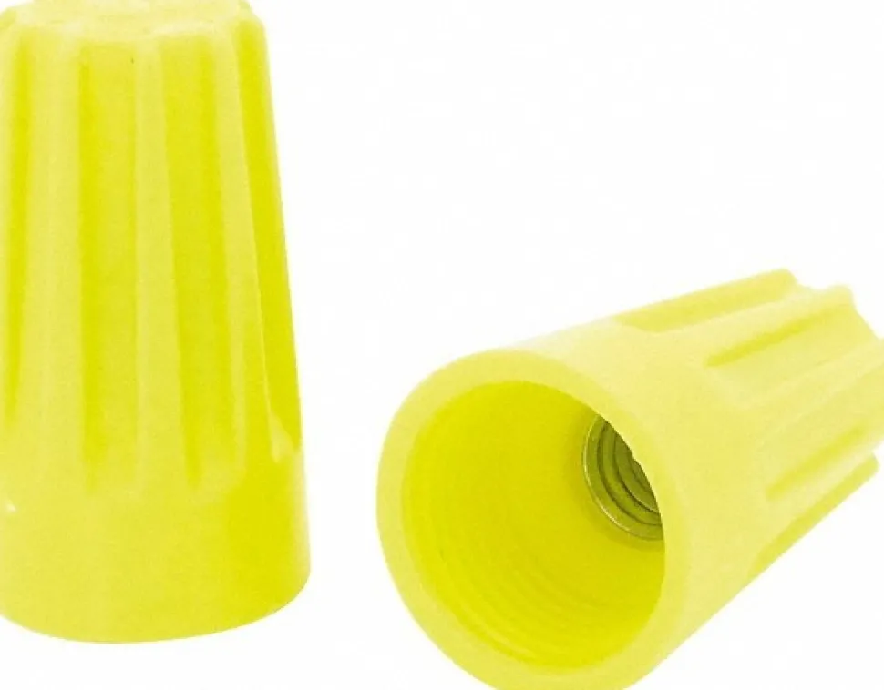 Standard Twist-On Wire Connector: Yellow, Flame-Retardant, 2 AWG