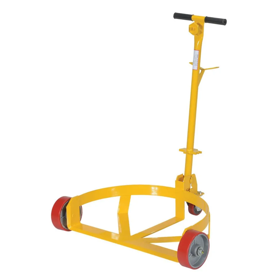 Steel Low Profile Drum Dolly with Poly On Steel Casters: 21-5/8 In. x 31-5/8 In. x 37-5/8 In. 1200 Lb. Capacity Yellow