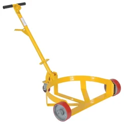 Steel Low Profile Drum Dolly with Poly On Steel Casters: 21-5/8 In. x 31-5/8 In. x 37-5/8 In. 1200 Lb. Capacity Yellow