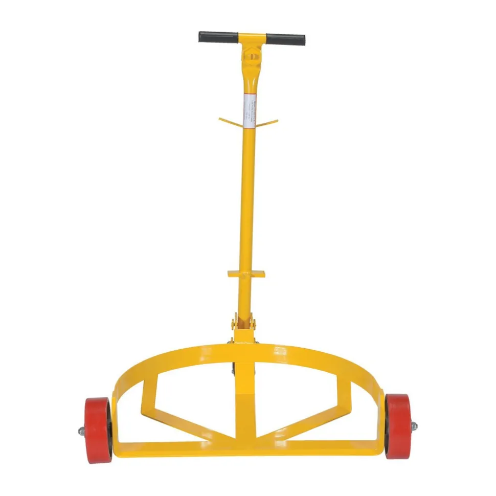 Steel Low Profile Drum Dolly with Poly On Steel Casters: 21-5/8 In. x 31-5/8 In. x 37-5/8 In. 1200 Lb. Capacity Yellow