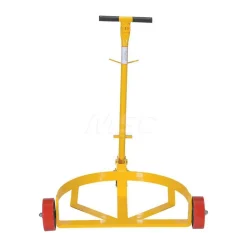 Steel Low Profile Drum Dolly with Poly On Steel Casters: 21-5/8 In. x 31-5/8 In. x 37-5/8 In. 1200 Lb. Capacity Yellow
