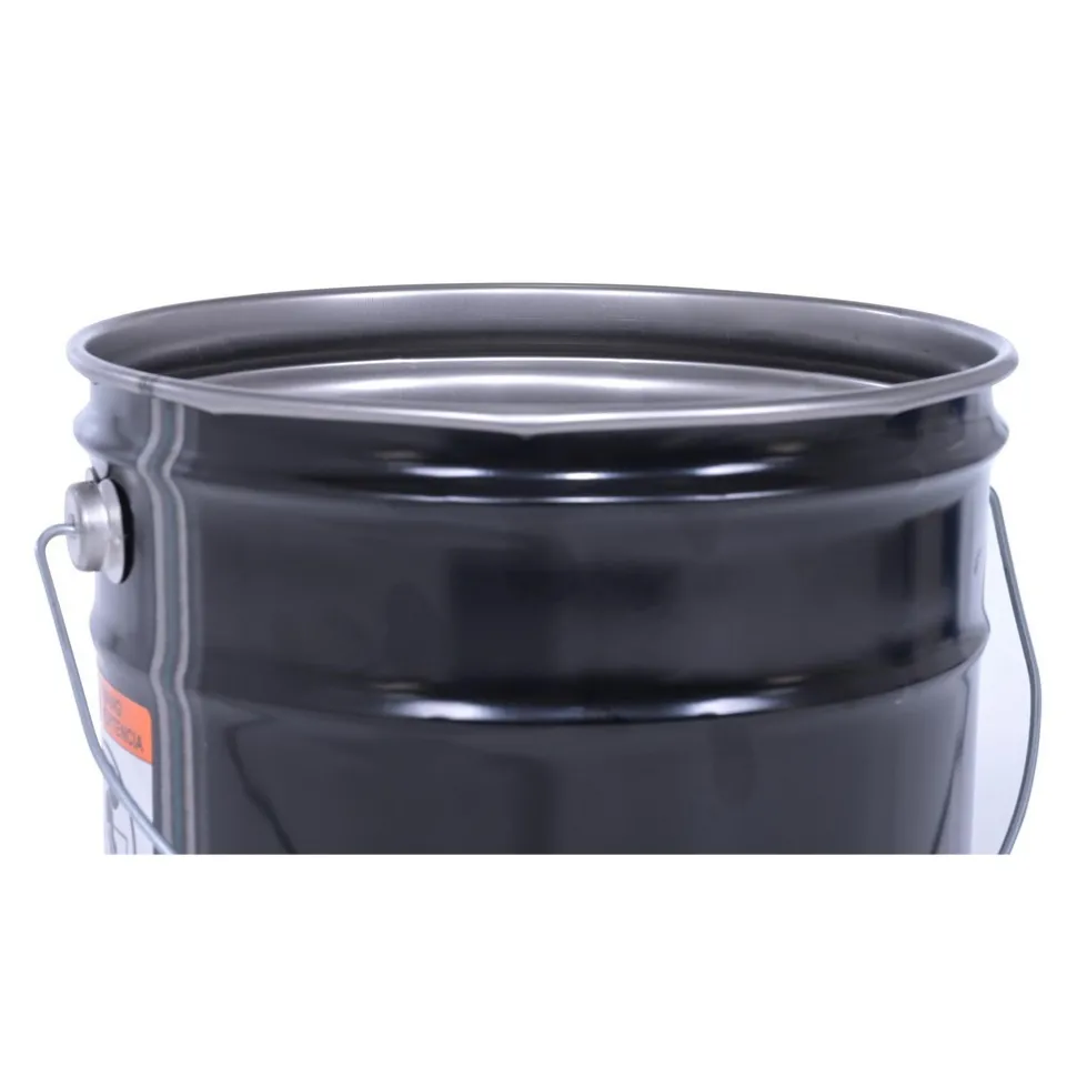 Steel Open Head Pail: 11-7/8 In. x 11-7/8 In. x 13-3/8 In. 5 Gallon Black