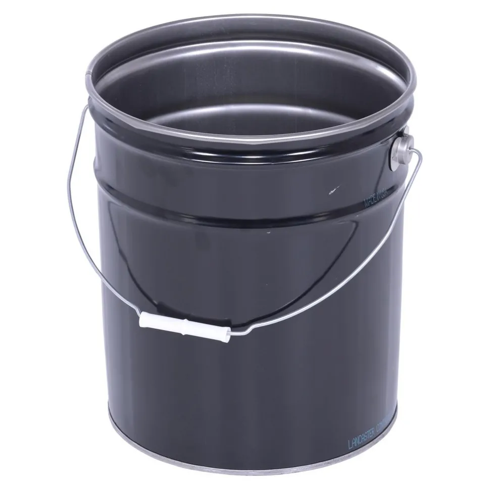 Steel Open Head Pail: 11-7/8 In. x 11-7/8 In. x 13-3/8 In. 5 Gallon Black