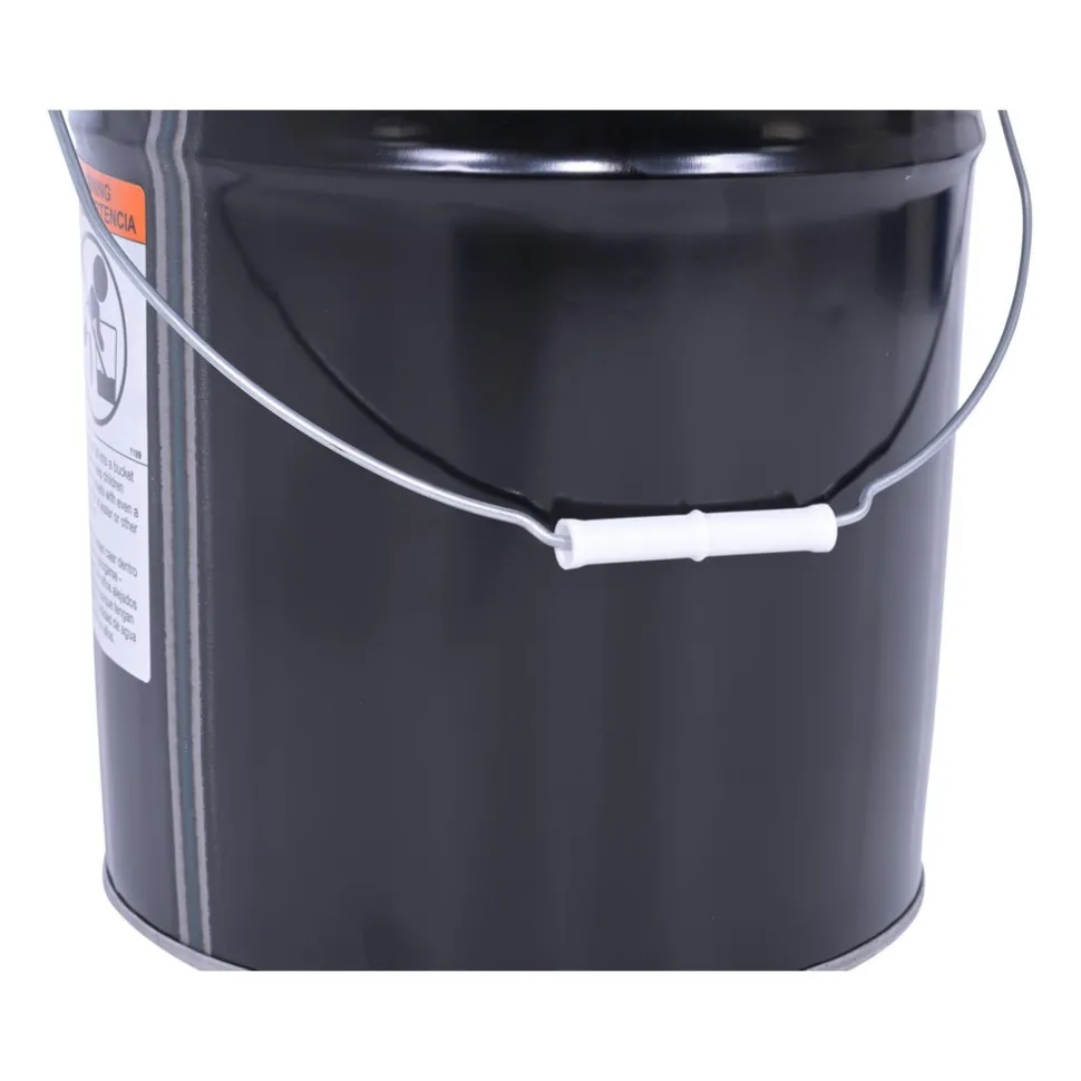 Steel Open Head Pail: 11-7/8 In. x 11-7/8 In. x 13-3/8 In. 5 Gallon Black