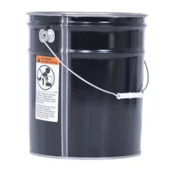 Steel Open Head Pail: 11-7/8 In. x 11-7/8 In. x 13-3/8 In. 5 Gallon Black