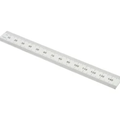 Steel Rule: 6" OAL, Metric Graduation, Rigid, 3/4" OAW