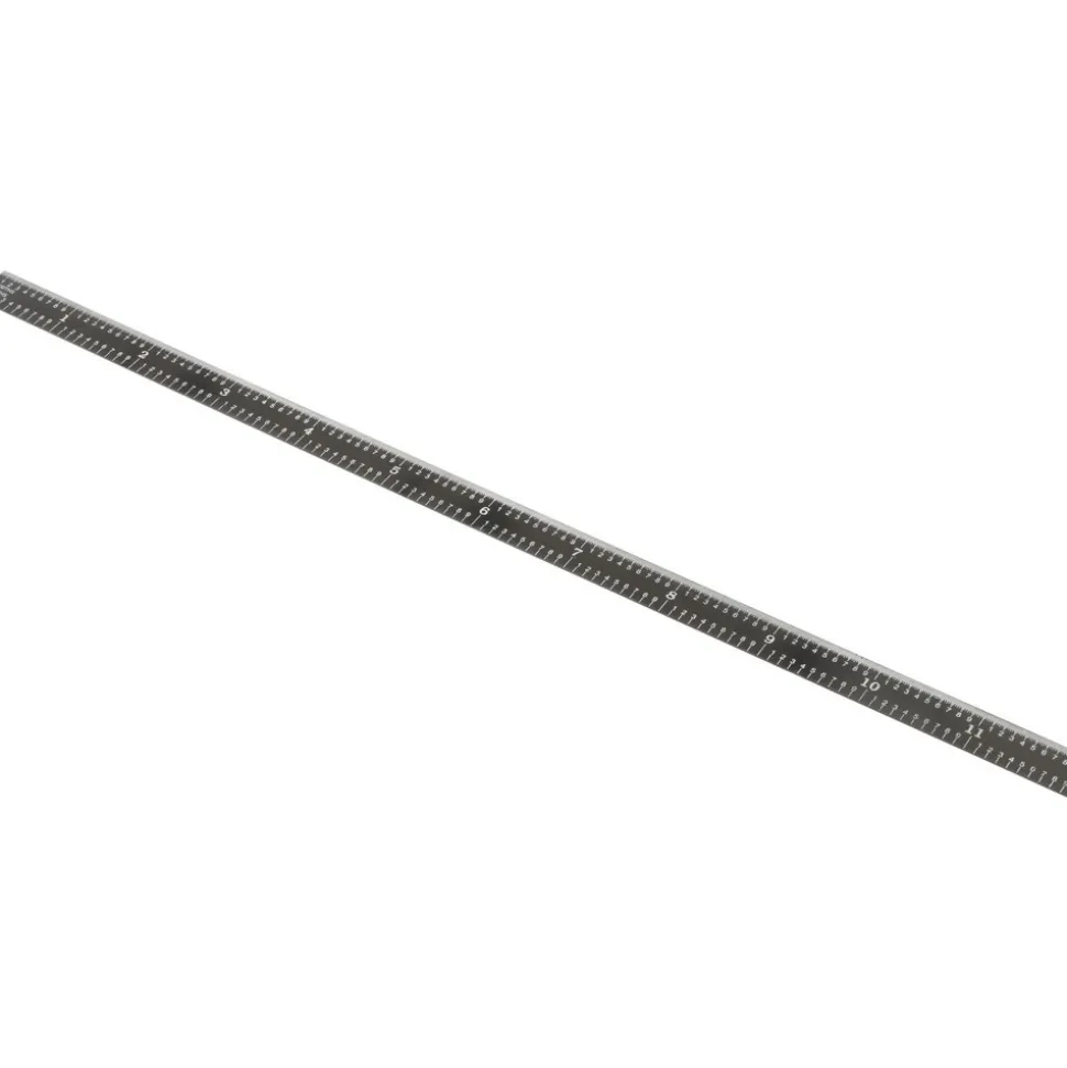 Steel Rule: 12" OAL, 5R Graduation, Flexible, 1/2" OAW