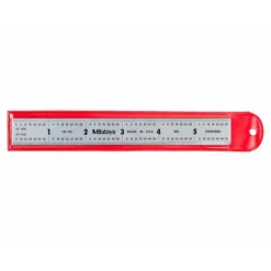 Steel Rule: 6" OAL, 4R Graduation, Rigid, 3/4" OAW