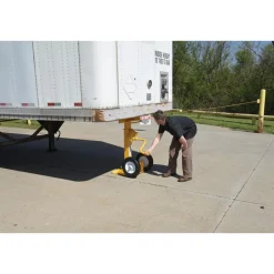 Steel Stabilizing Jack with Solid Foam Wheels: 100,000 Lb. Static Capacity Yellow
