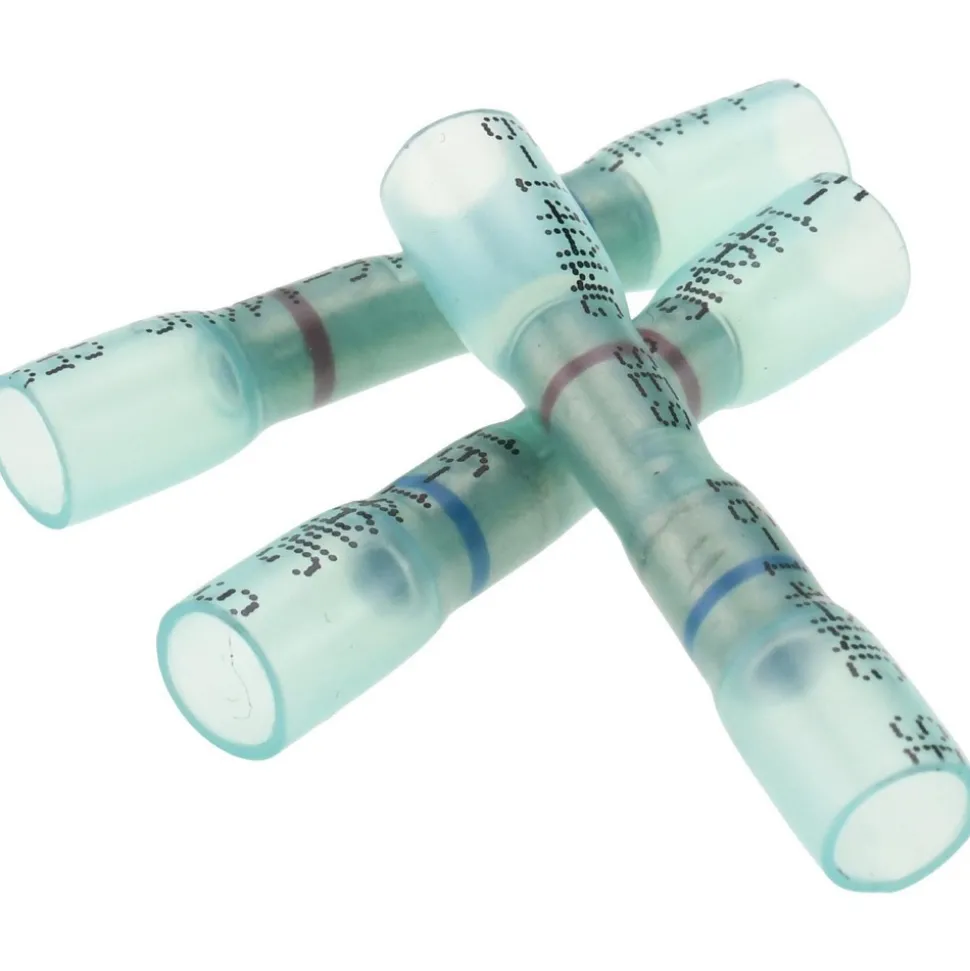 Step-Down Terminal: Crimp-On & Seal, Blue, 16-14 to 22-18 AWG, Fully Insulated, Heat Shrink & Polyolefin