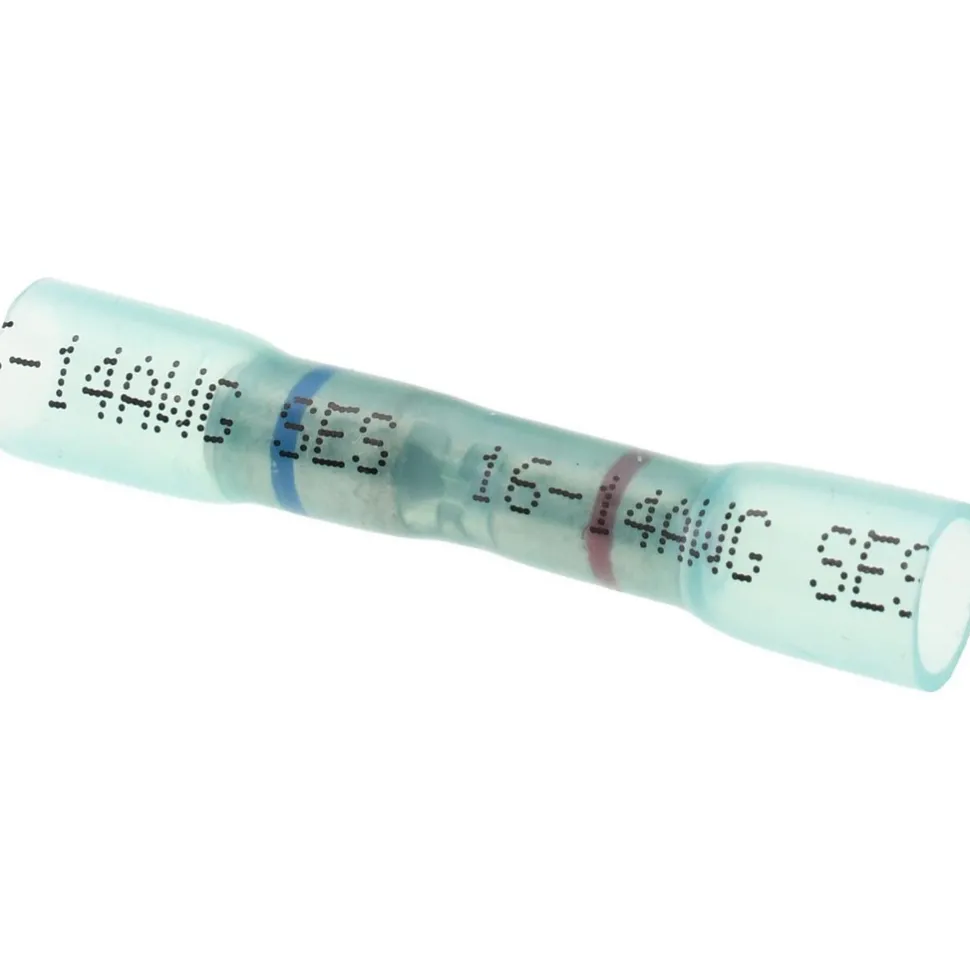 Step-Down Terminal: Crimp-On & Seal, Blue, 16-14 to 22-18 AWG, Fully Insulated, Heat Shrink & Polyolefin