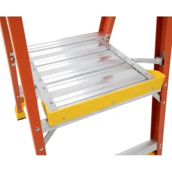 6 Step Fiberglass Foldable Step Ladder: Type IA 300 lb Capacity 8' Height