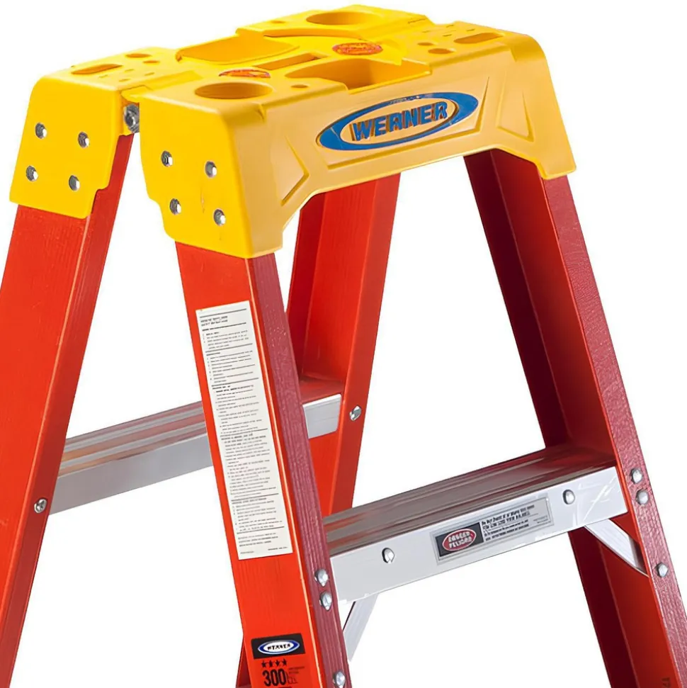7 Step Fiberglass Foldable Step Ladder: Type IA 300 lb Capacity 8' Height